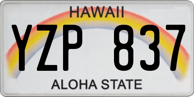HI license plate YZP837