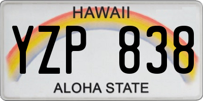 HI license plate YZP838