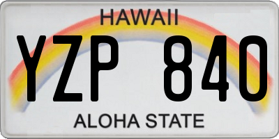HI license plate YZP840