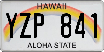 HI license plate YZP841