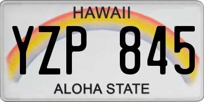 HI license plate YZP845