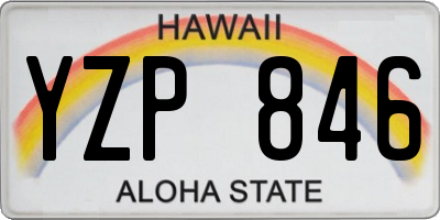 HI license plate YZP846