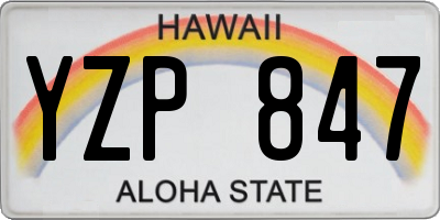 HI license plate YZP847