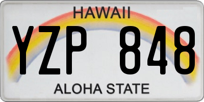HI license plate YZP848