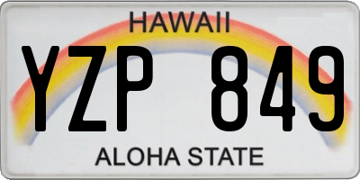 HI license plate YZP849