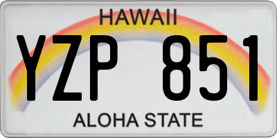 HI license plate YZP851