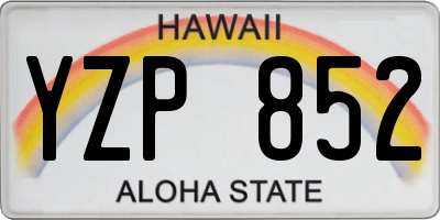 HI license plate YZP852