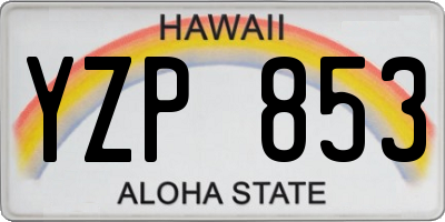 HI license plate YZP853
