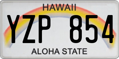 HI license plate YZP854