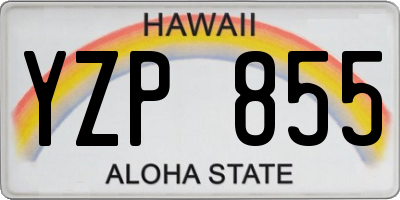 HI license plate YZP855