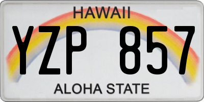 HI license plate YZP857