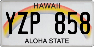 HI license plate YZP858