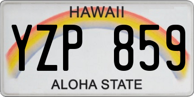 HI license plate YZP859