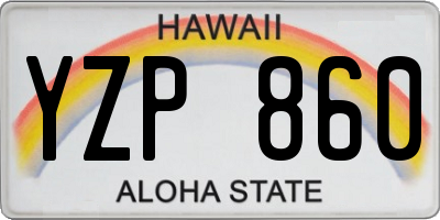 HI license plate YZP860