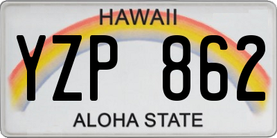 HI license plate YZP862