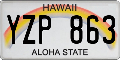 HI license plate YZP863