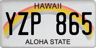 HI license plate YZP865