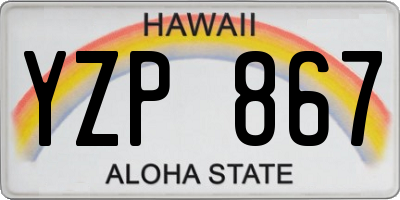 HI license plate YZP867