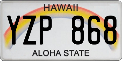 HI license plate YZP868