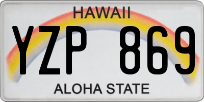 HI license plate YZP869