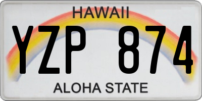 HI license plate YZP874