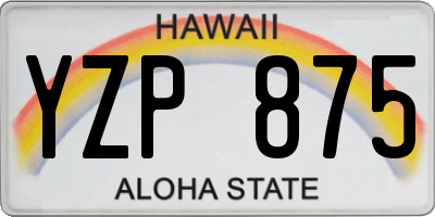 HI license plate YZP875