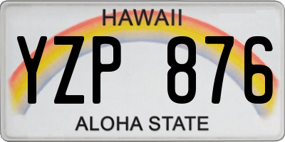 HI license plate YZP876