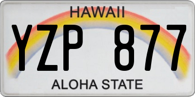HI license plate YZP877