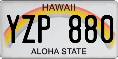 HI license plate YZP880