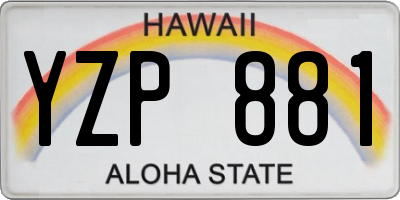 HI license plate YZP881