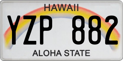HI license plate YZP882