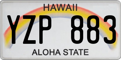 HI license plate YZP883
