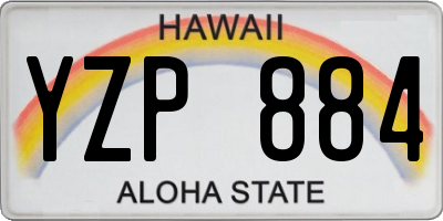 HI license plate YZP884