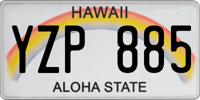 HI license plate YZP885