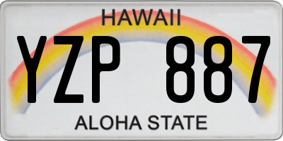 HI license plate YZP887