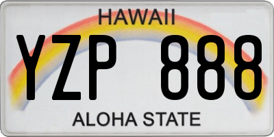 HI license plate YZP888