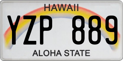 HI license plate YZP889