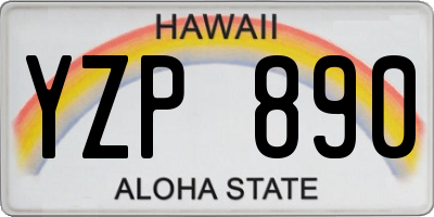 HI license plate YZP890