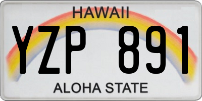 HI license plate YZP891