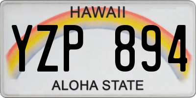 HI license plate YZP894