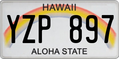 HI license plate YZP897