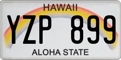 HI license plate YZP899