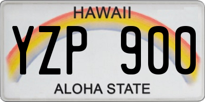 HI license plate YZP900