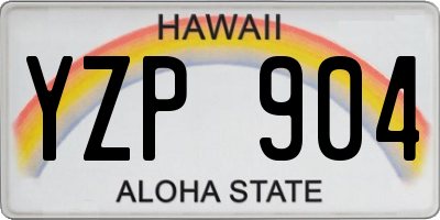 HI license plate YZP904