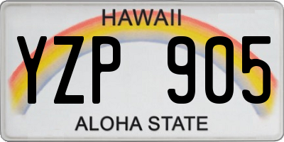 HI license plate YZP905
