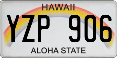 HI license plate YZP906