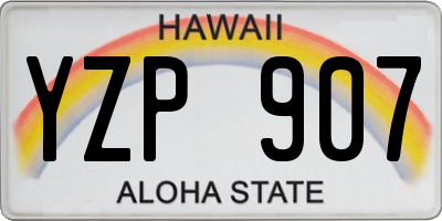 HI license plate YZP907