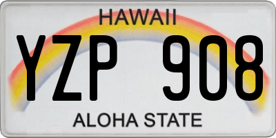 HI license plate YZP908