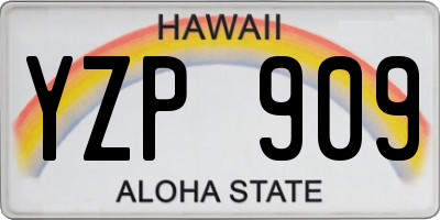 HI license plate YZP909