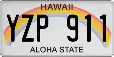 HI license plate YZP911